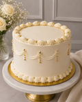 Classic White & Gold Vintage Cake